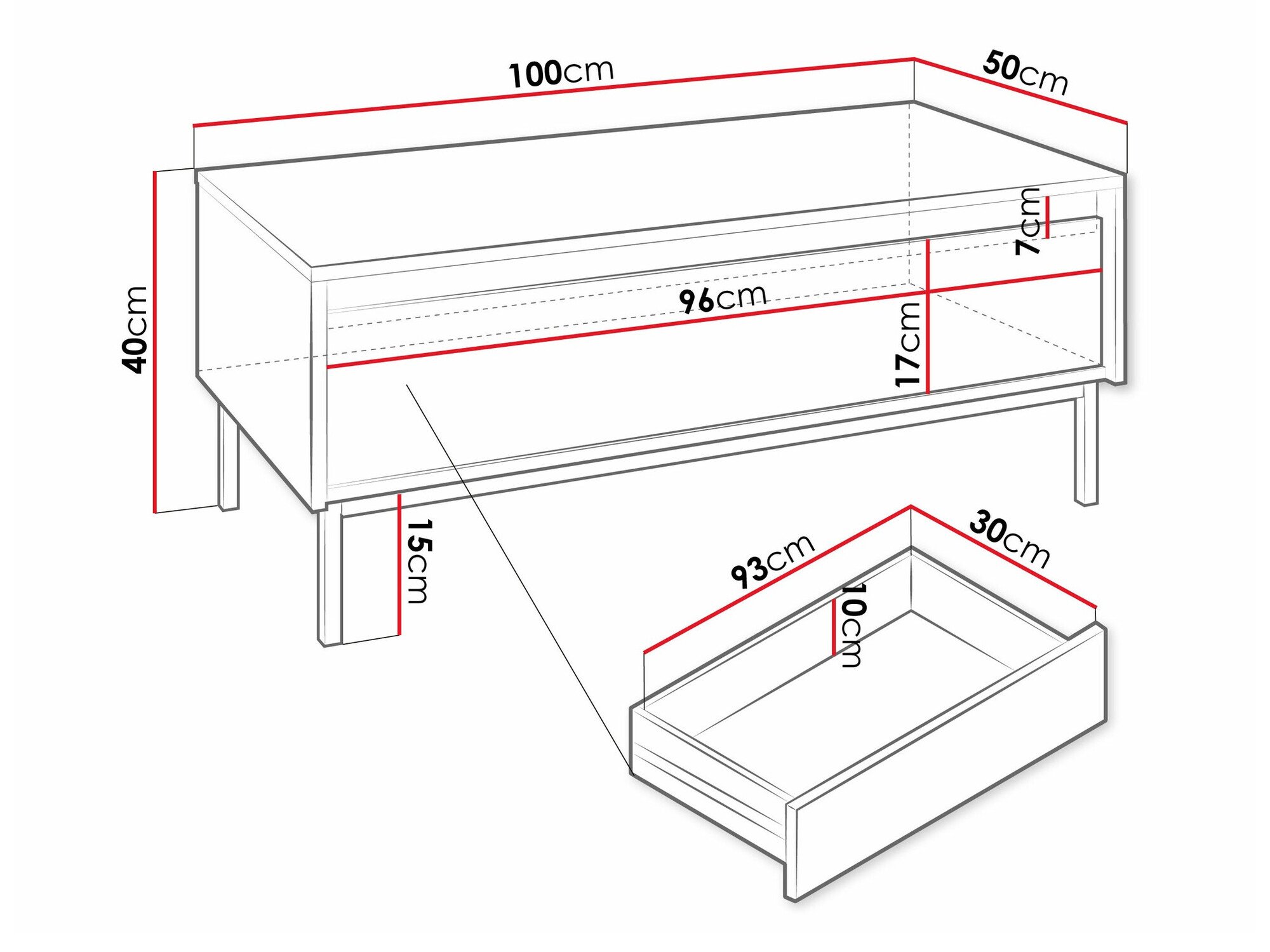 Table basse Comfivo Delruva (Cachemire)