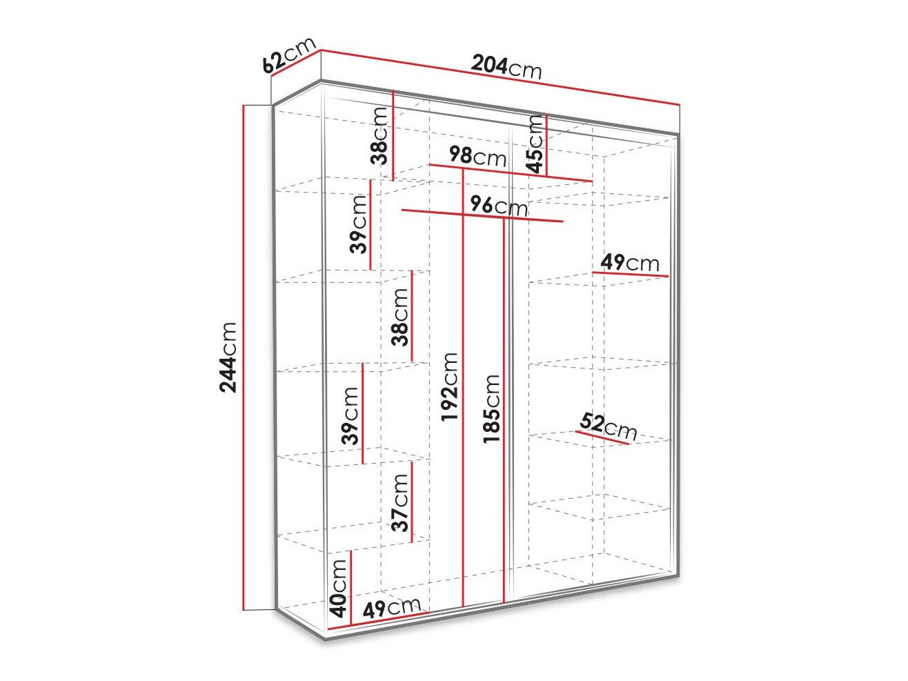 Armoire Murrieta 180 (Blanc)