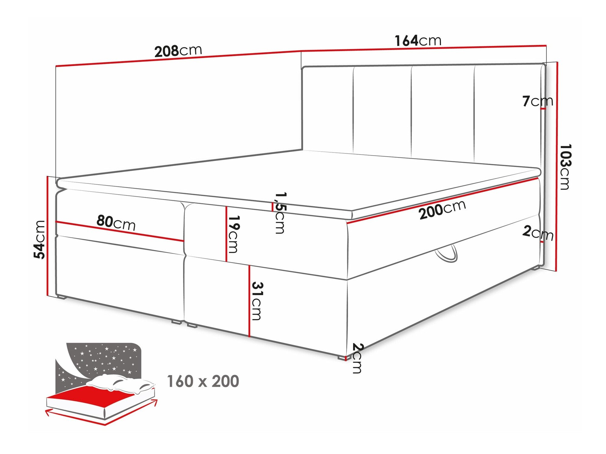 Lit boxspring Oppidum (Manila 16)