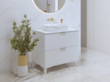 Armoire de lavabo à poser Liretu 102 (Blanc)