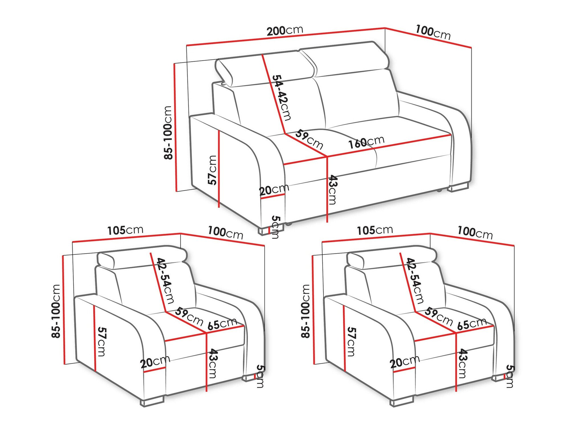 Ensemble de canapés Etrcala 106 (Crown 11)
