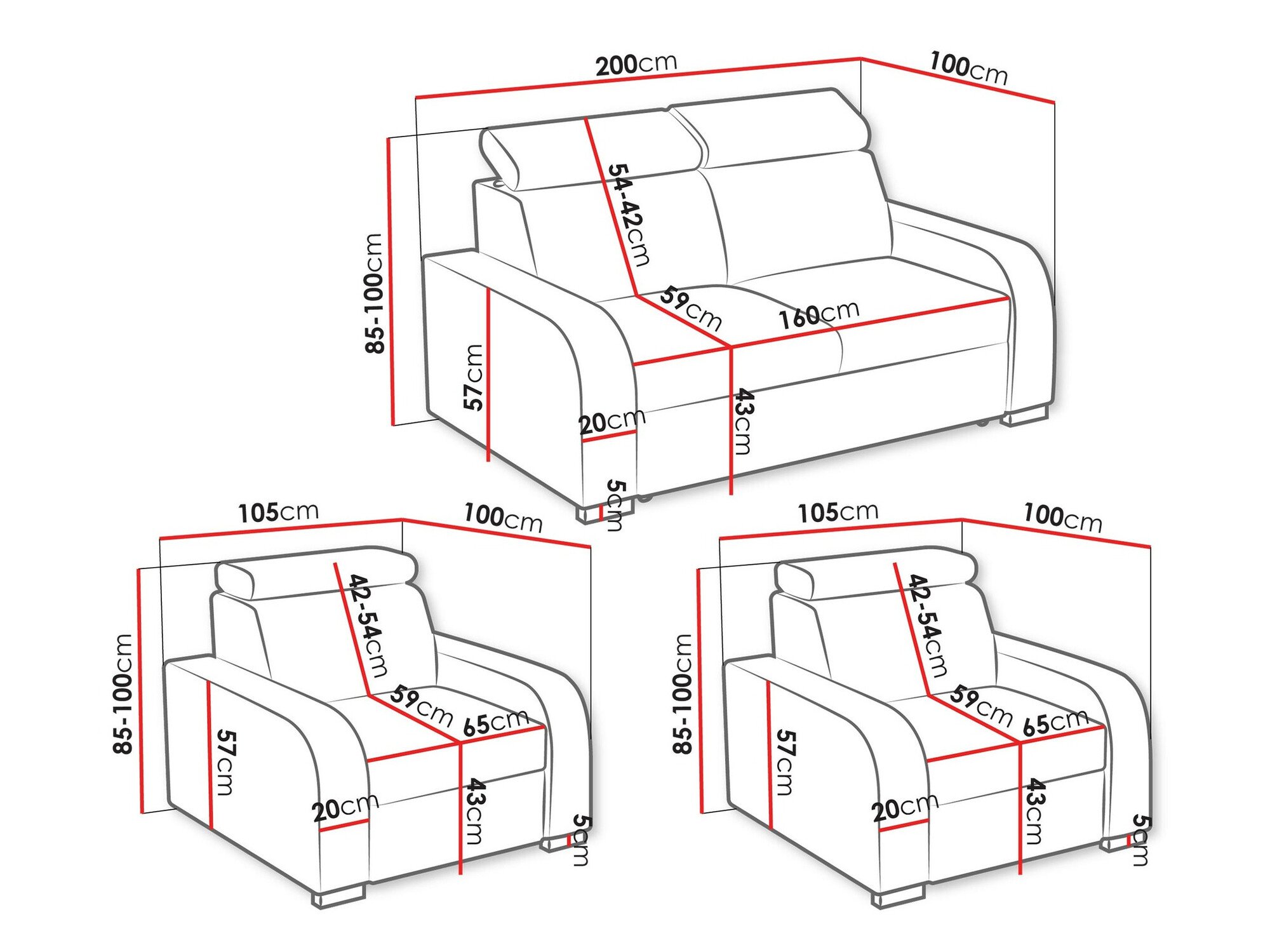 Ensemble de canapés Etrcala 106 (Crown 15)