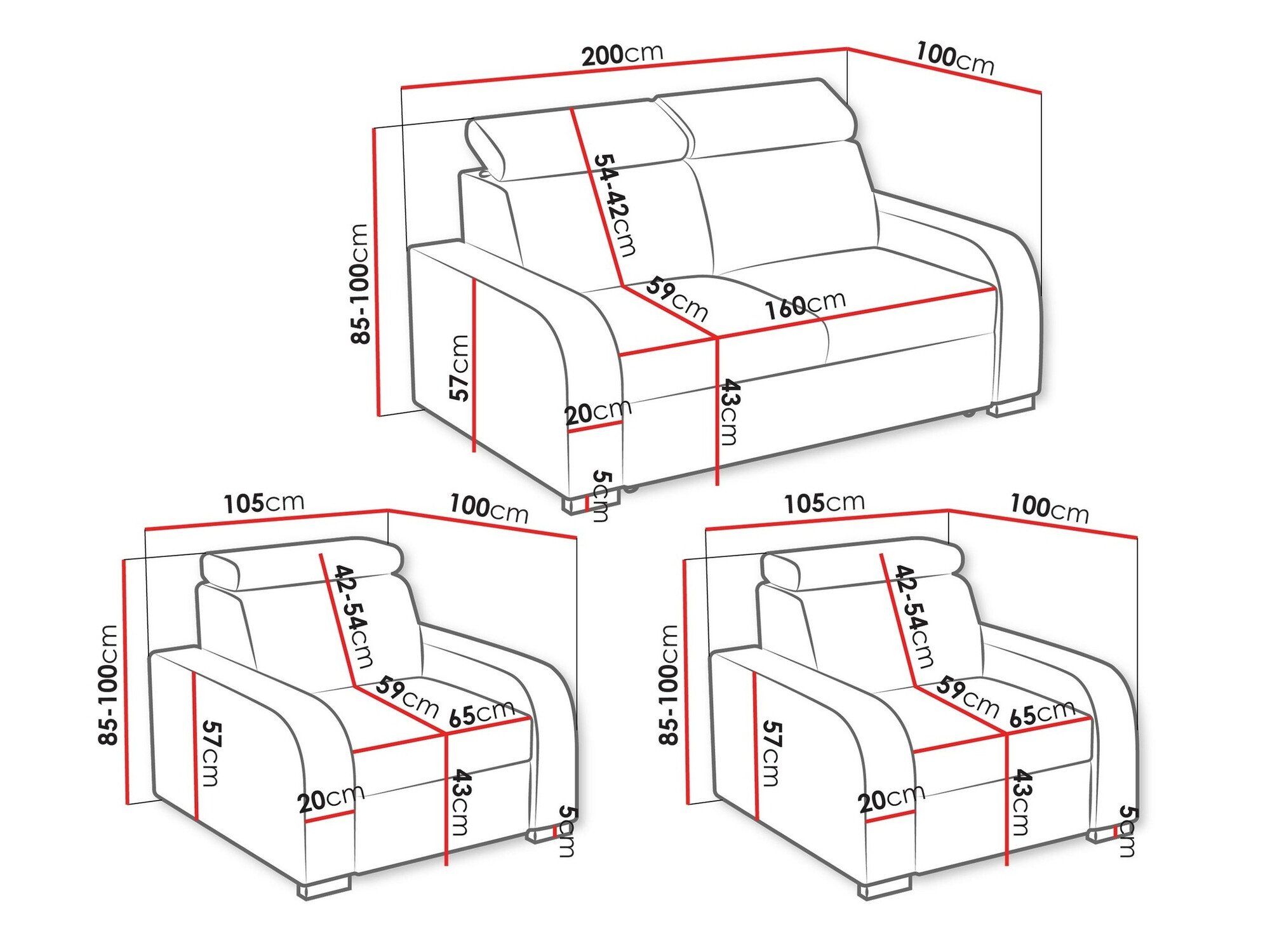 Ensemble de canapés Etrcala 106 (Crown 18)