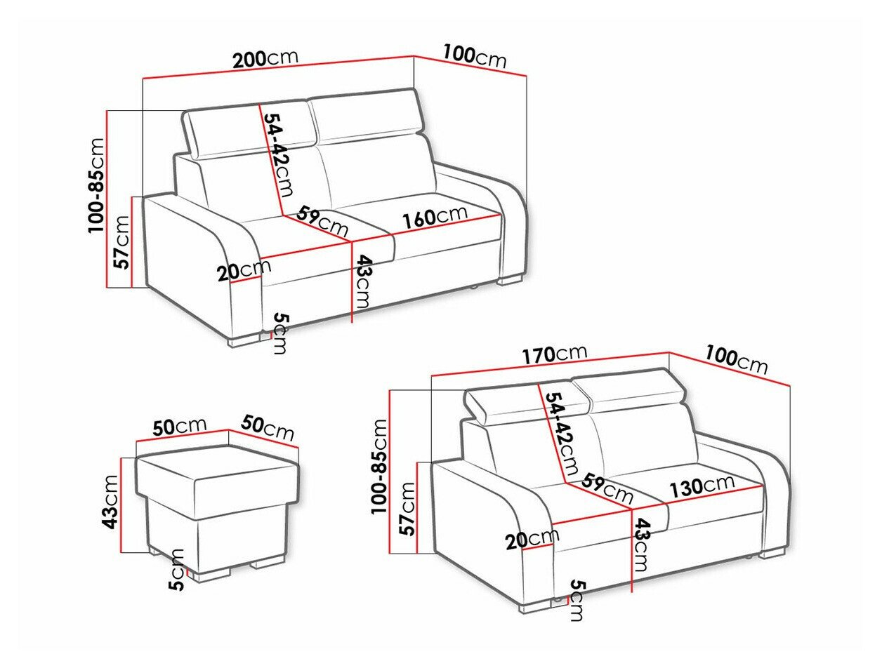 Ensemble de canapés Etrcala 107 (Crown 4)