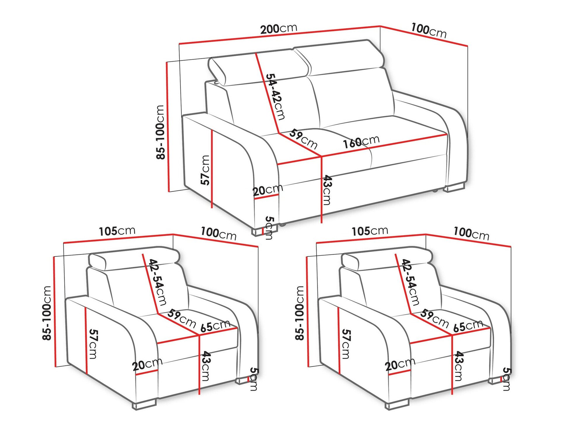 Ensemble de canapés Ovos (Crown 16)