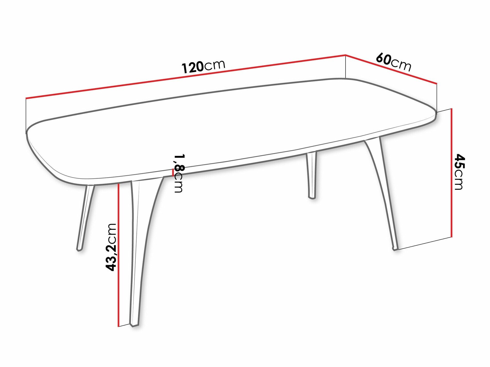Table basse Oswego 125 (Noir)