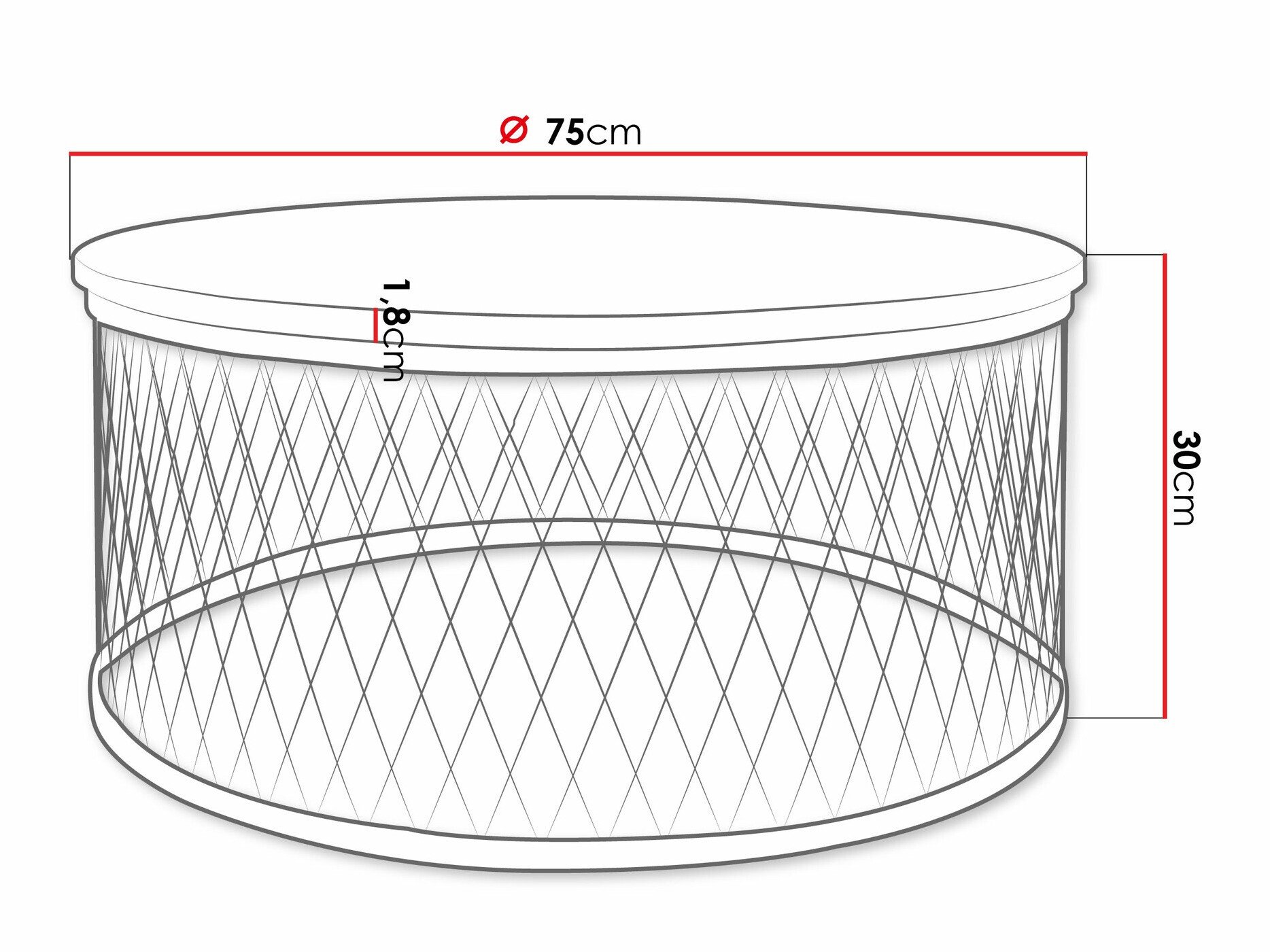 Table basse Oswego 128 (Noir)