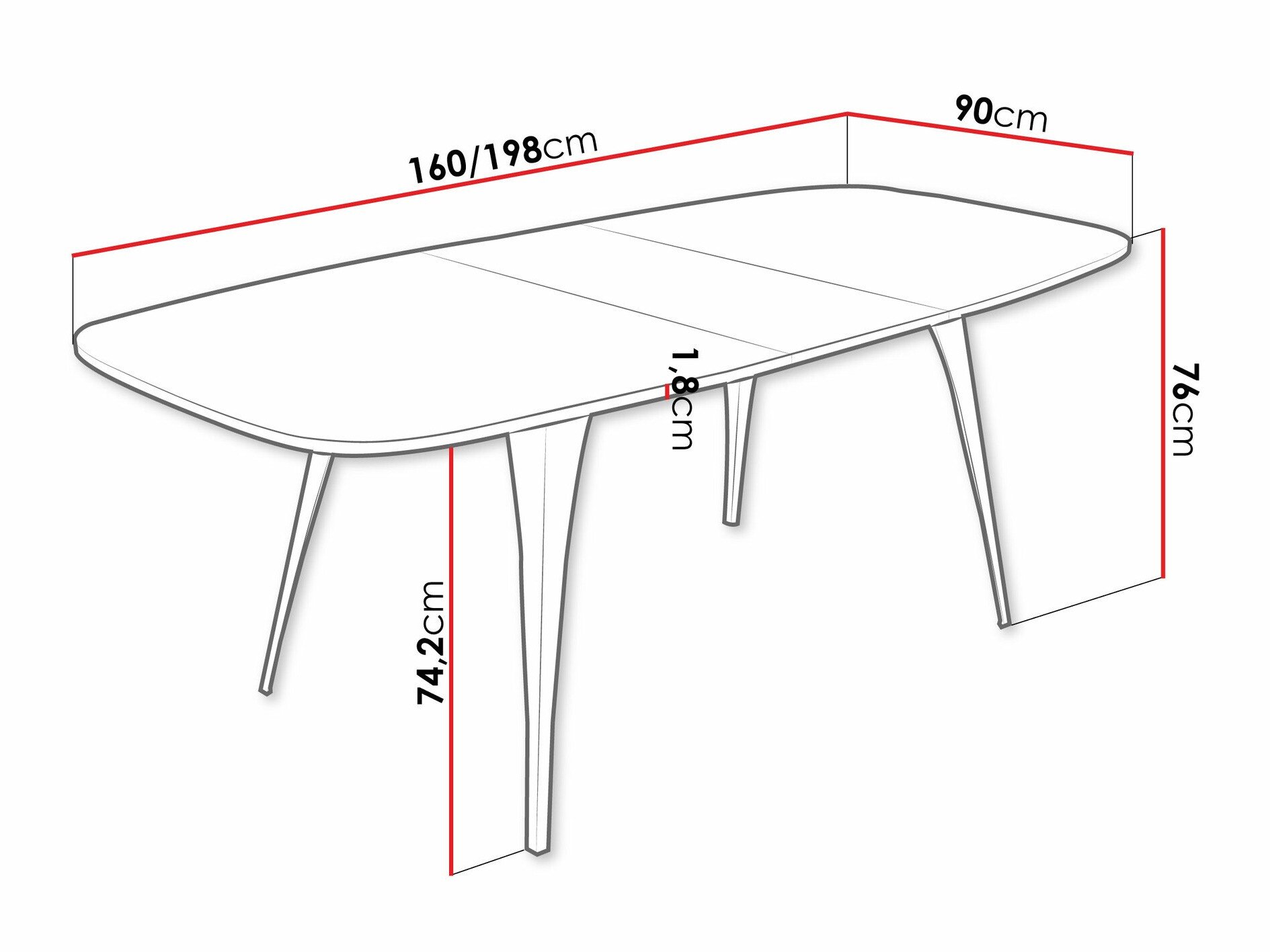Table Oswego 131 (Noir)