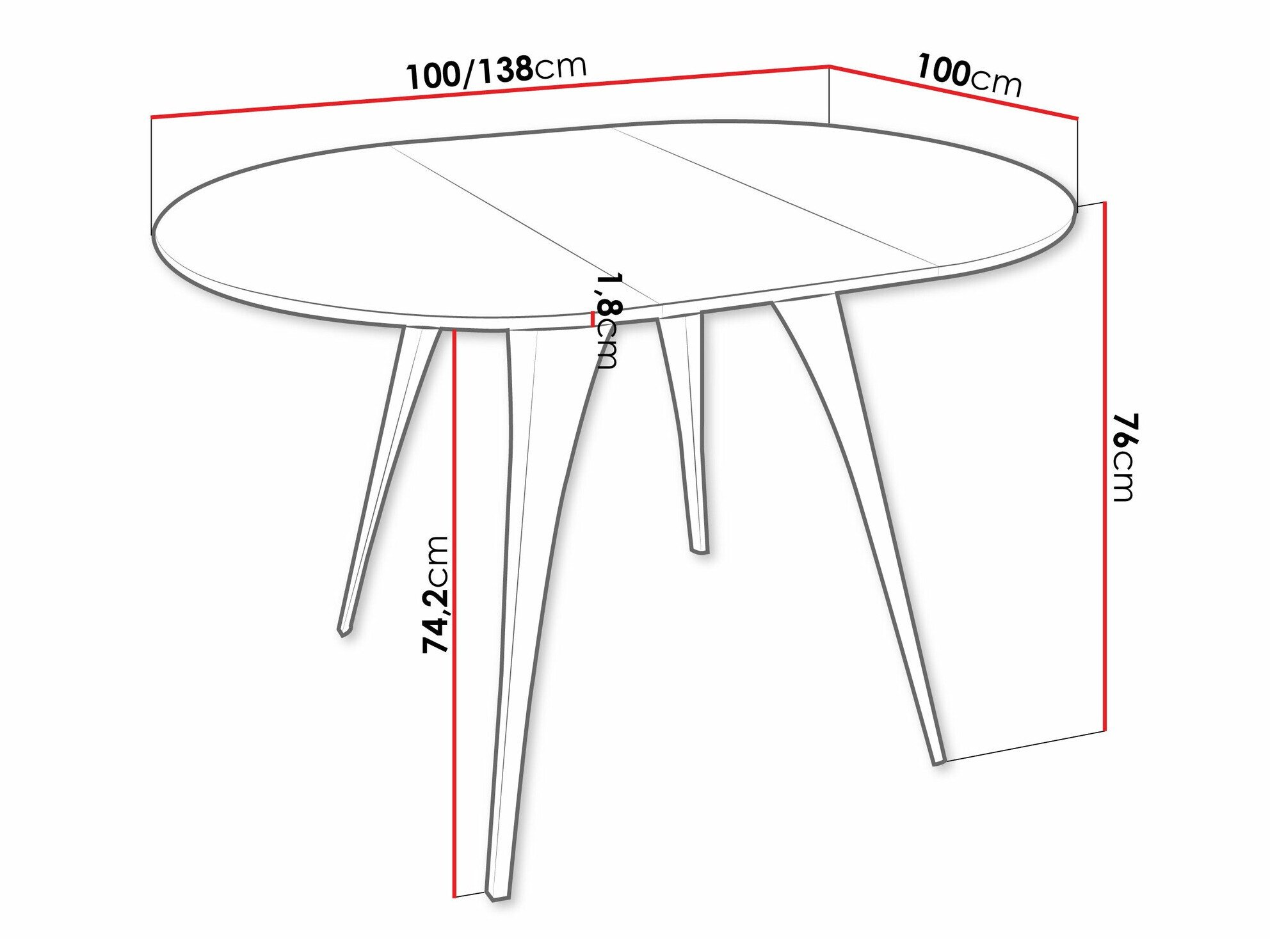 Table Oswego 132 (Marbre blanc)