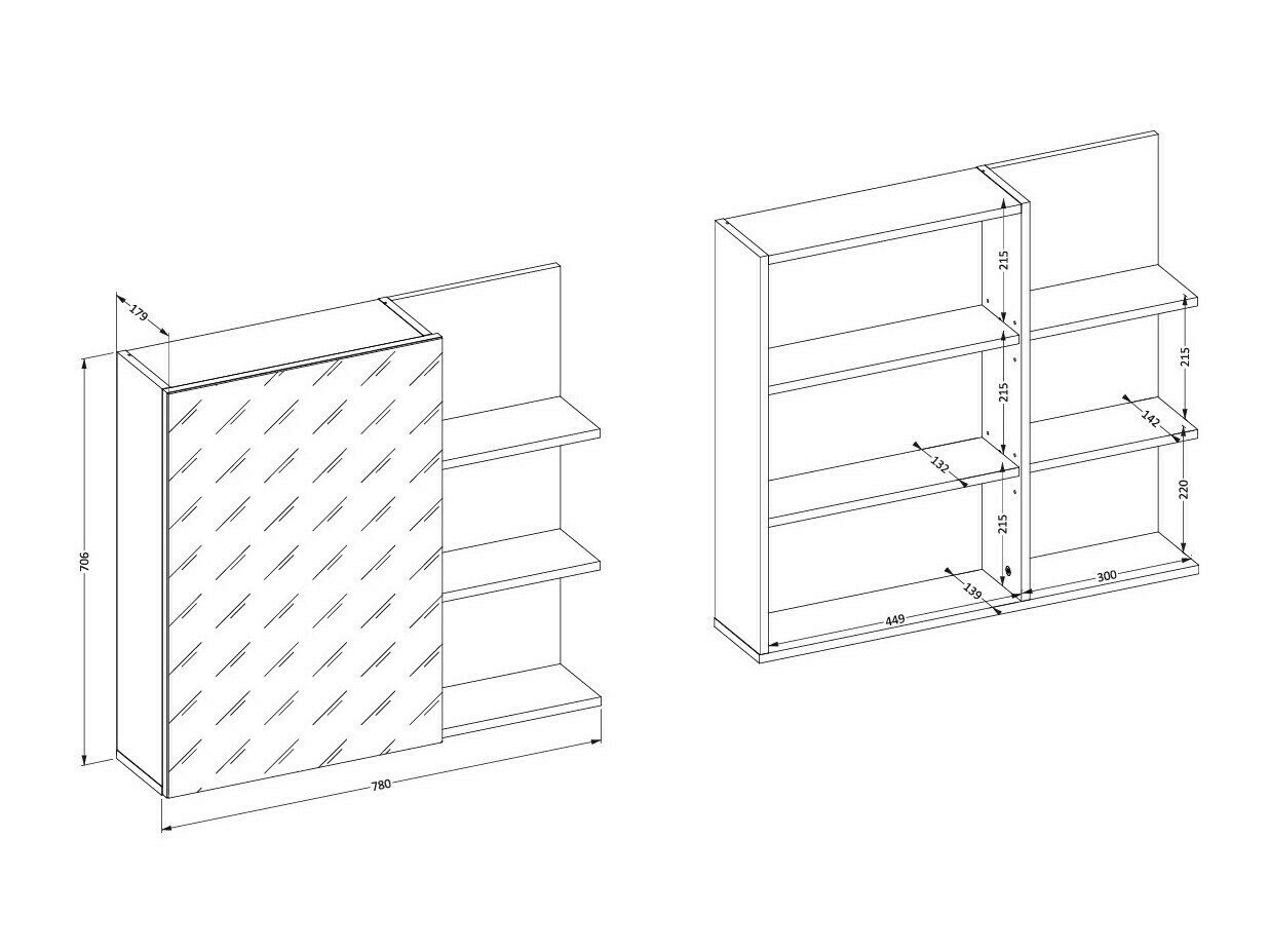Armoire à miroir de salle de bains Tecavu 102 (Blanc brillant + Blanc)