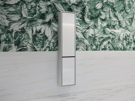 Armoire de bain à poser Tecavu 101 (Blanc brillant + Blanc)