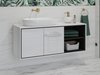 Armoire de salle de bain murale Tecavu 104 (Blanc brillant + Blanc)