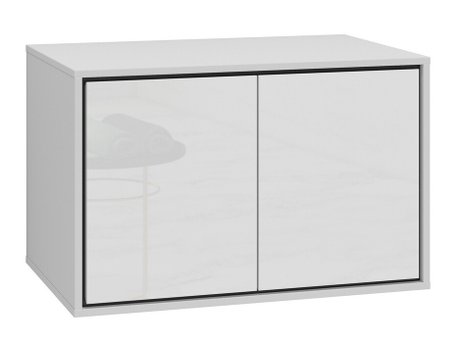 Armoire de salle de bains murale pour lavabo Tecavu 103 (Blanc brillant + Blanc)