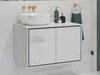 Armoire de salle de bains murale pour lavabo Tecavu 103 (Blanc brillant + Blanc)