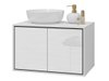 Armoire de salle de bains murale pour lavabo Tecavu 103 (Blanc brillant + Blanc)