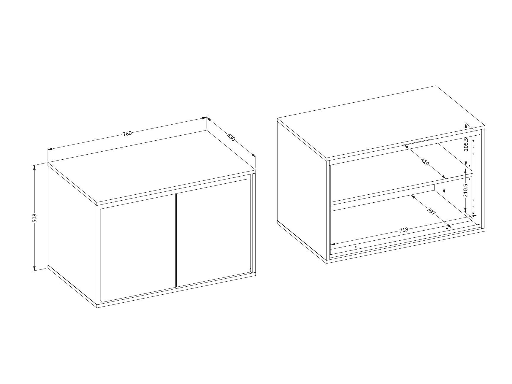 Armoire de salle de bains murale pour lavabo Tecavu 103 (Blanc brillant + Blanc)