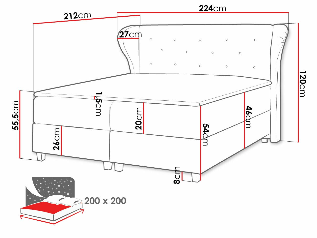 Lit boxspring Ovum (Prestige 2769)