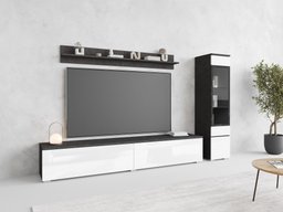 Ensemble de salon Mirfivo 100 (Matera gris + Blanc brillant)