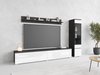 Ensemble de salon Mirfivo 100 (Matera gris + Blanc brillant)