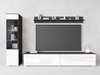 Ensemble de salon Mirfivo 100 (Matera gris + Blanc brillant)