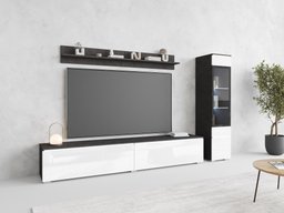 Ensemble de salon Mirfivo 100 (Matera gris + Blanc brillant)
