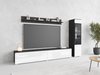Ensemble de salon Mirfivo 100 (Matera gris + Blanc brillant)