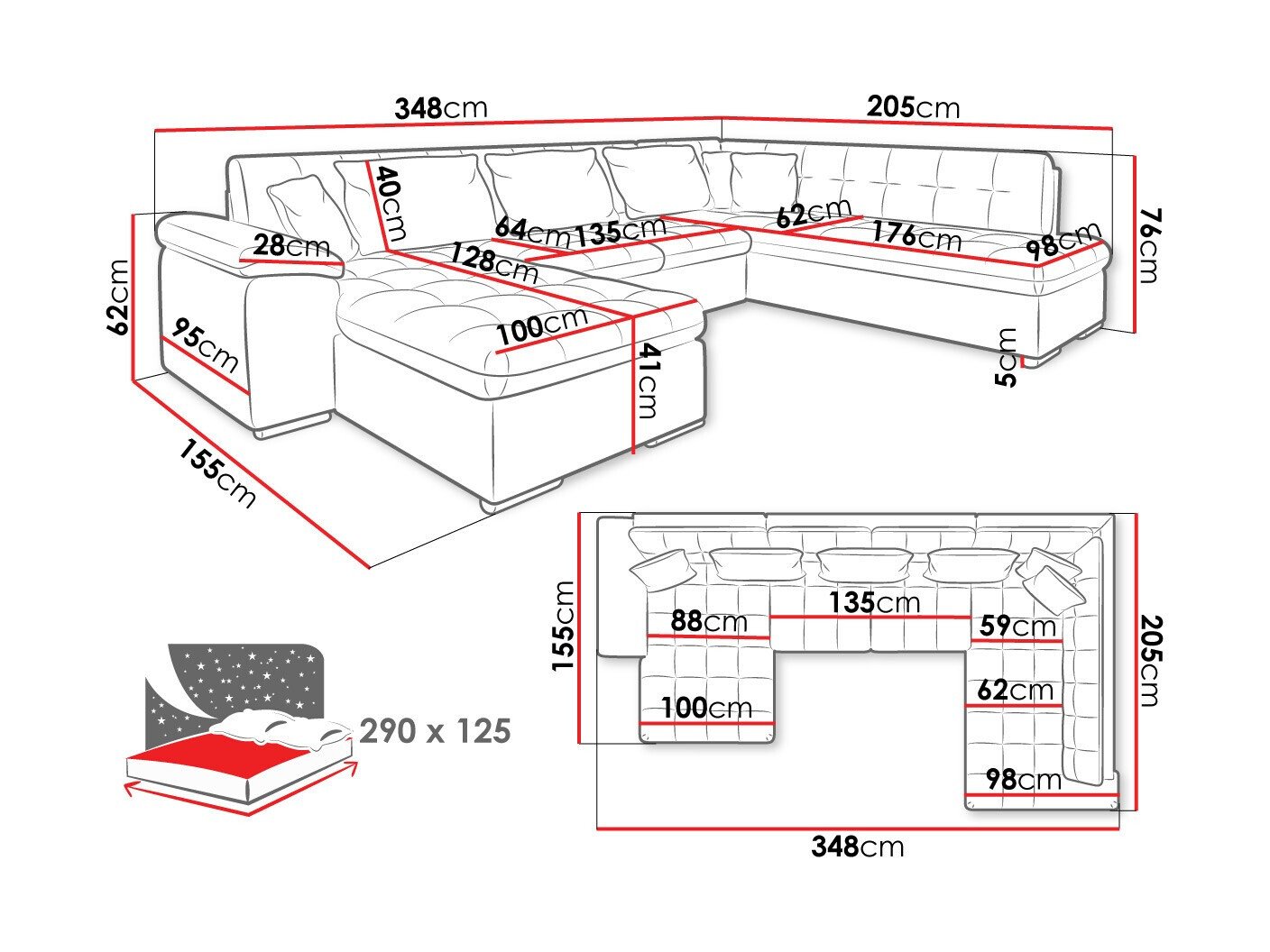 Canapé d'angle Comfivo Gemma II (Gauche)
