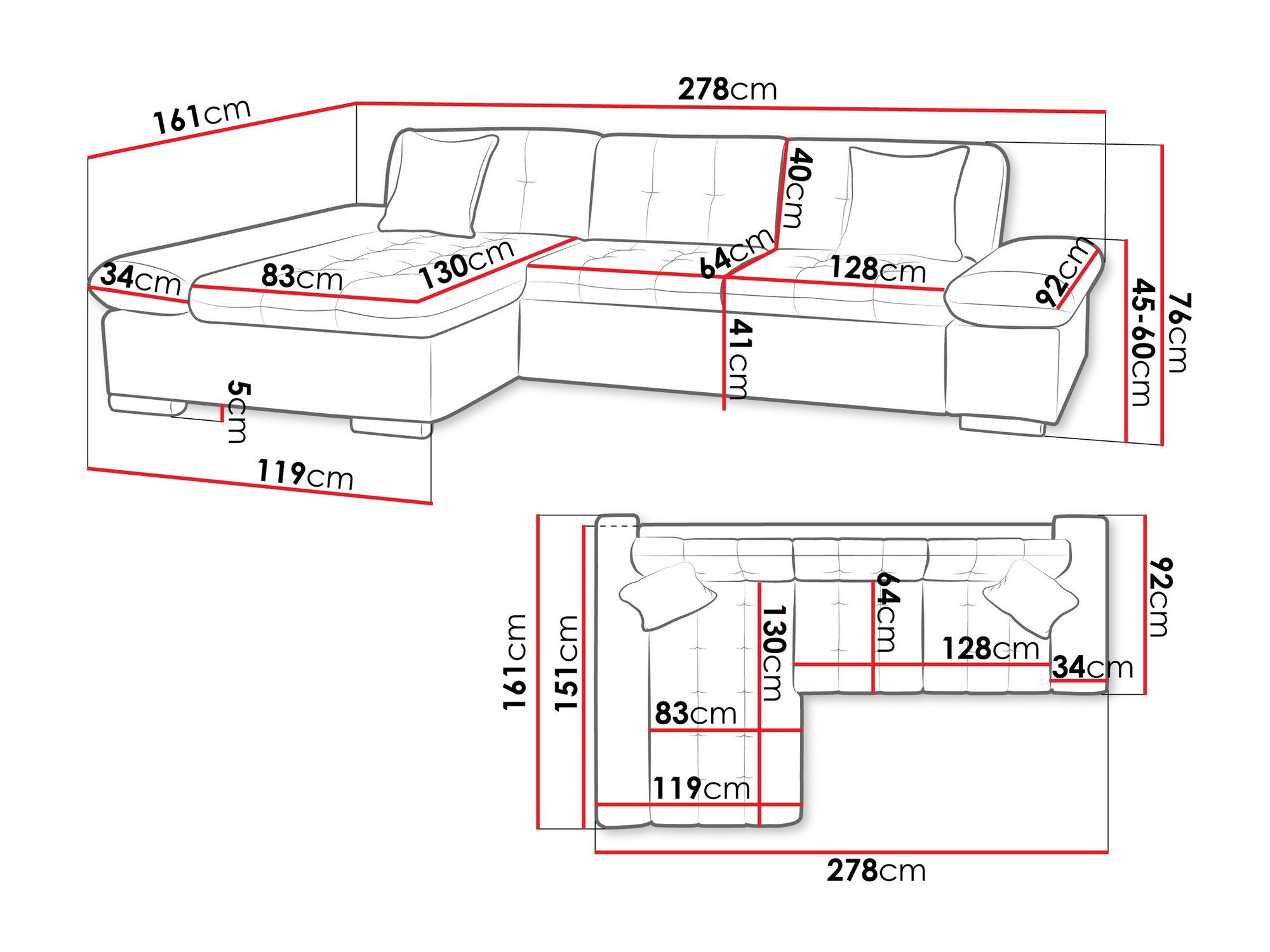 Canapé d'angle Comfivo Serenitas (Flow 9)