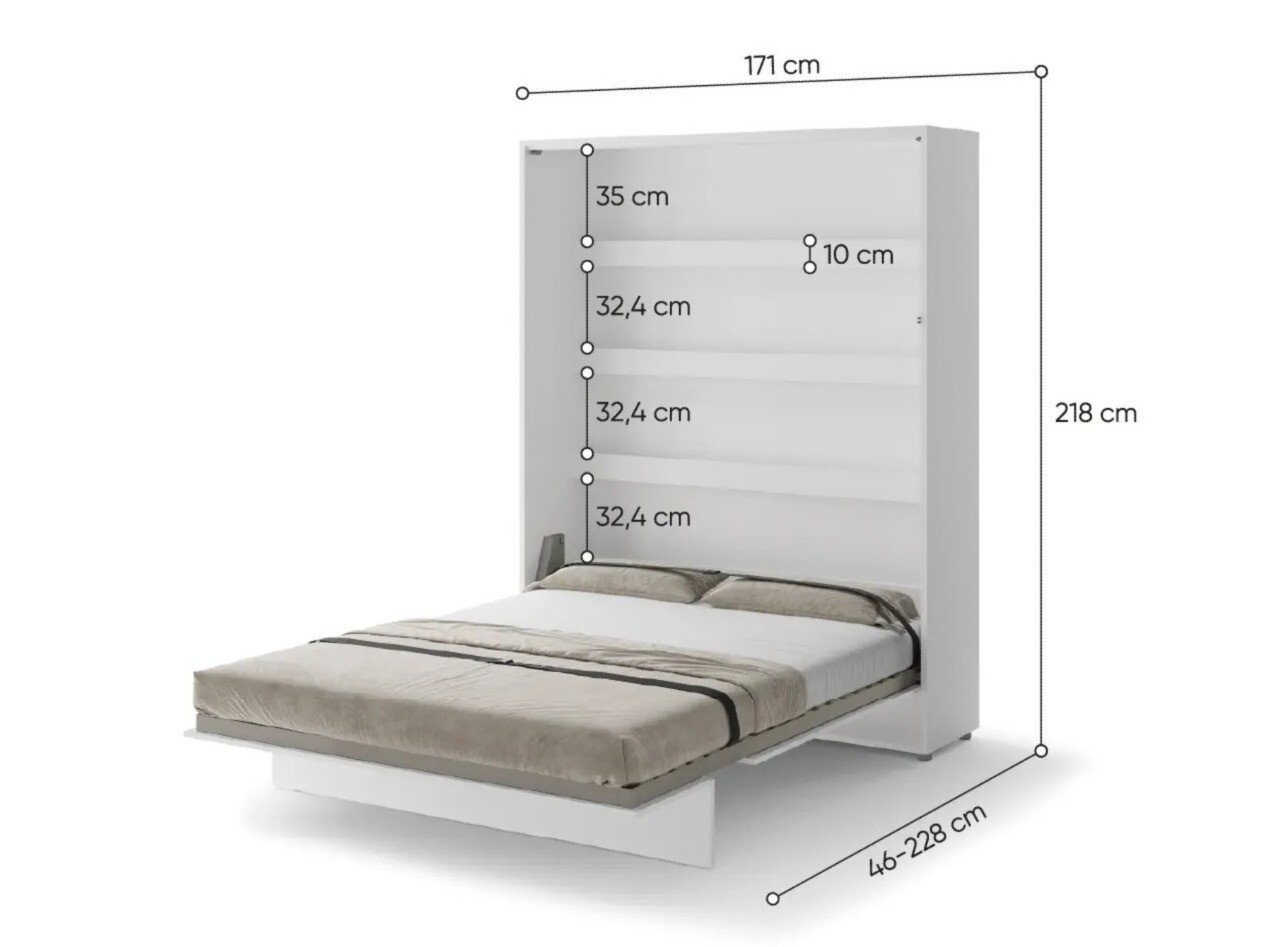 Lit escamotable Concept Pro Lenart (Blanc + Blanc brillant)