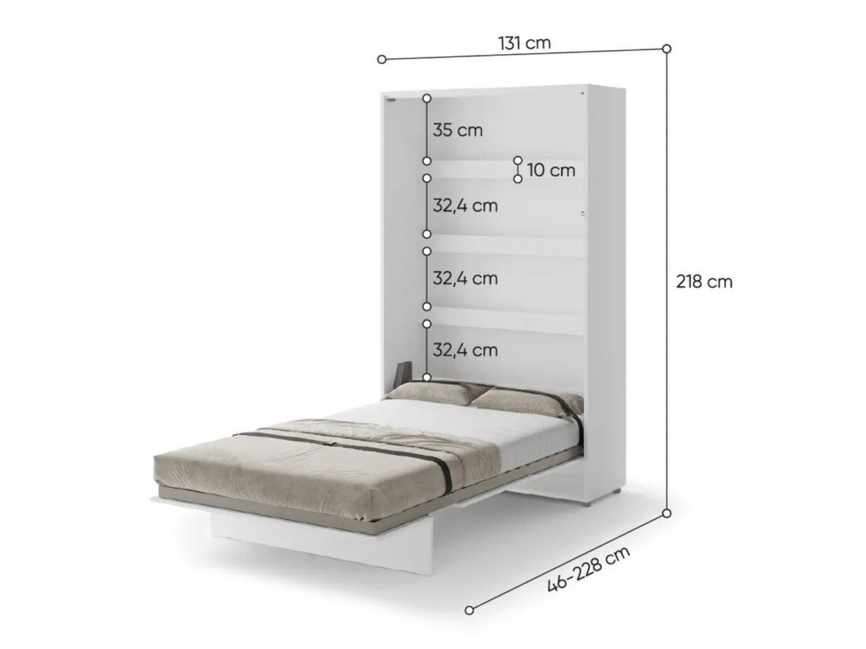 Lit escamotable Concept Pro Lenart (Blanc + Blanc brillant)