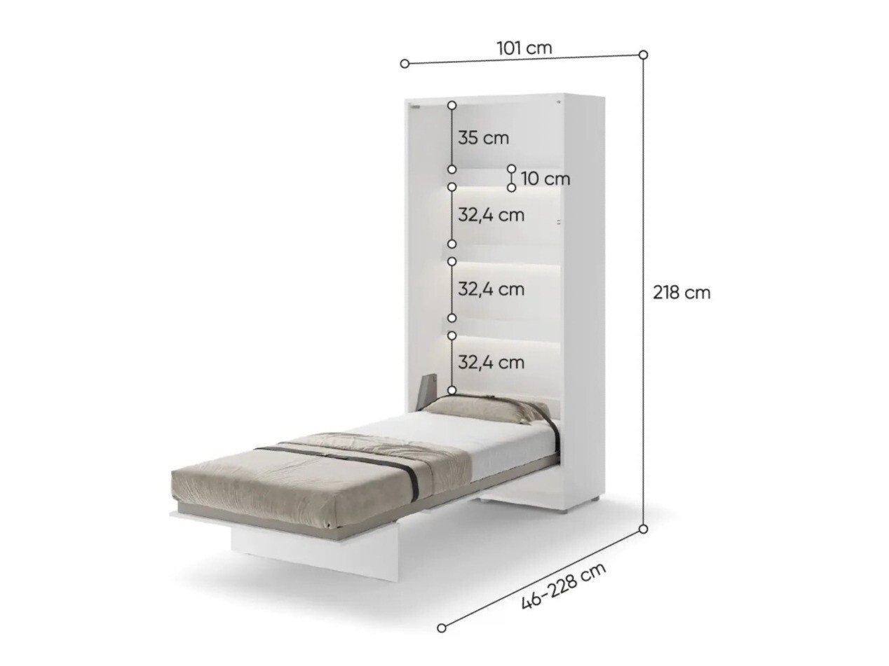 Lit escamotable Concept Pro Lenart (Blanc)