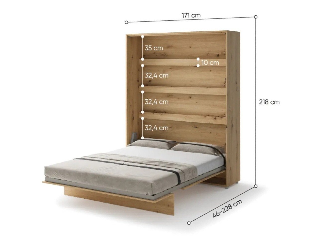 Lit escamotable Concept Pro Lenart Levfere 102 (Chêne Artisan)