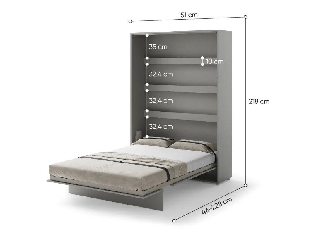 Lit escamotable Concept Pro Lenart Levfere 102 (Gris)
