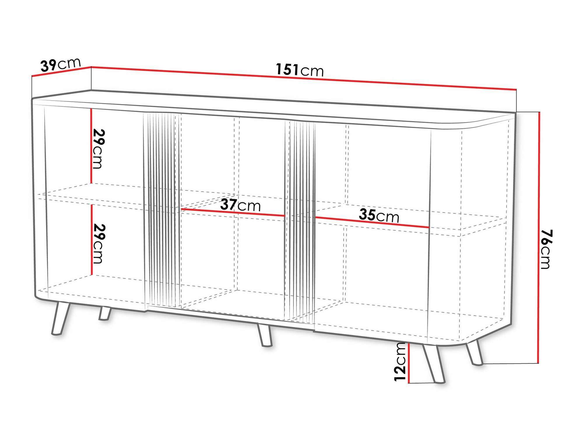Buffet Charlotte 201 (Cachemire + Noir)