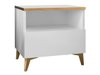 Table de chevet Comfivo 493 (Blanc + Blanc brillant)