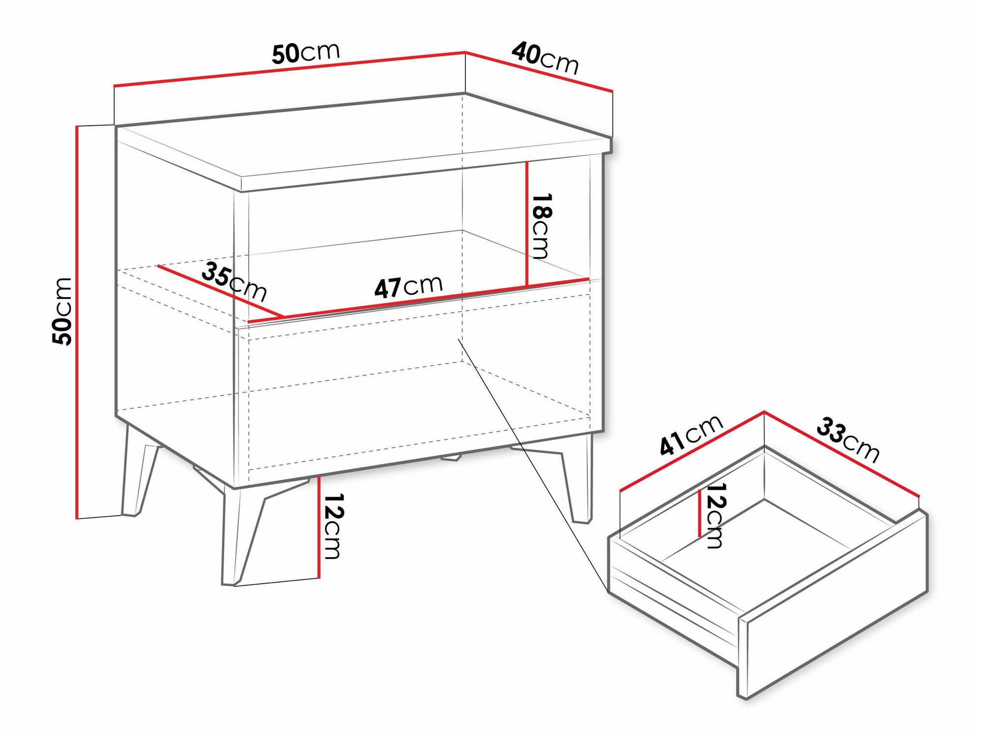 Table de chevet Comfivo Arbutus (Beige + Brillant beige)