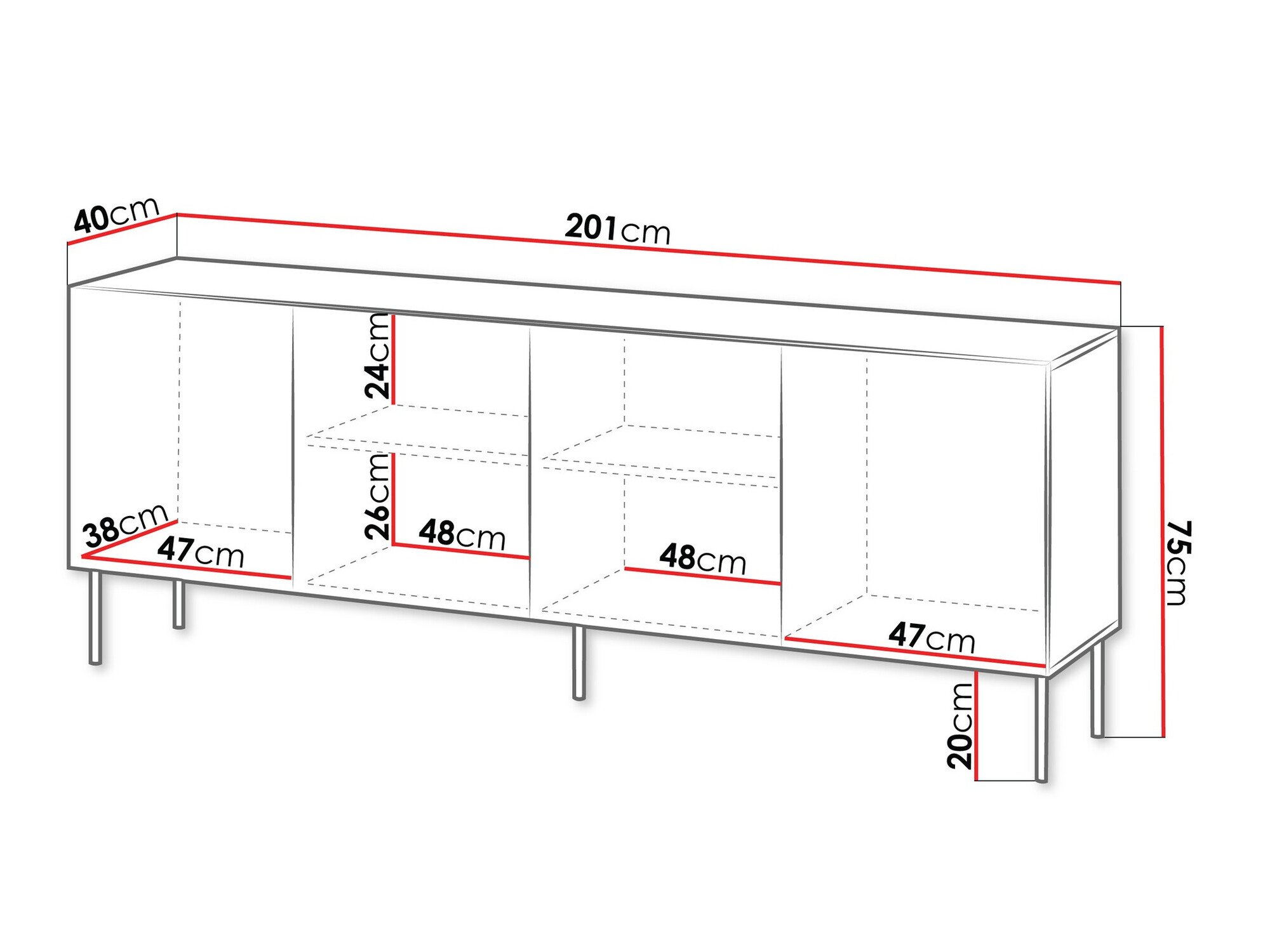 Buffet Evavese 101 (Noir)