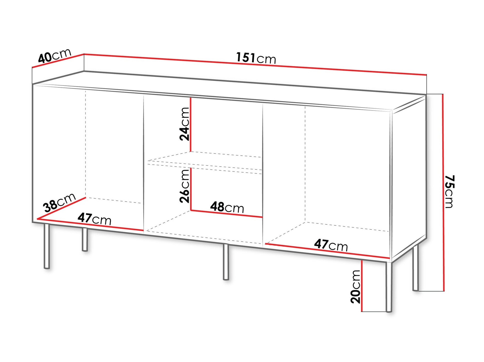 Buffet Tolfelo 100 (Noir)