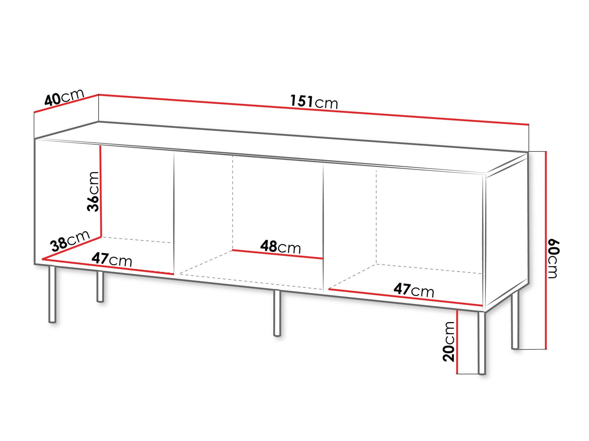 Meuble TV Tolfelo 102 (Noir)