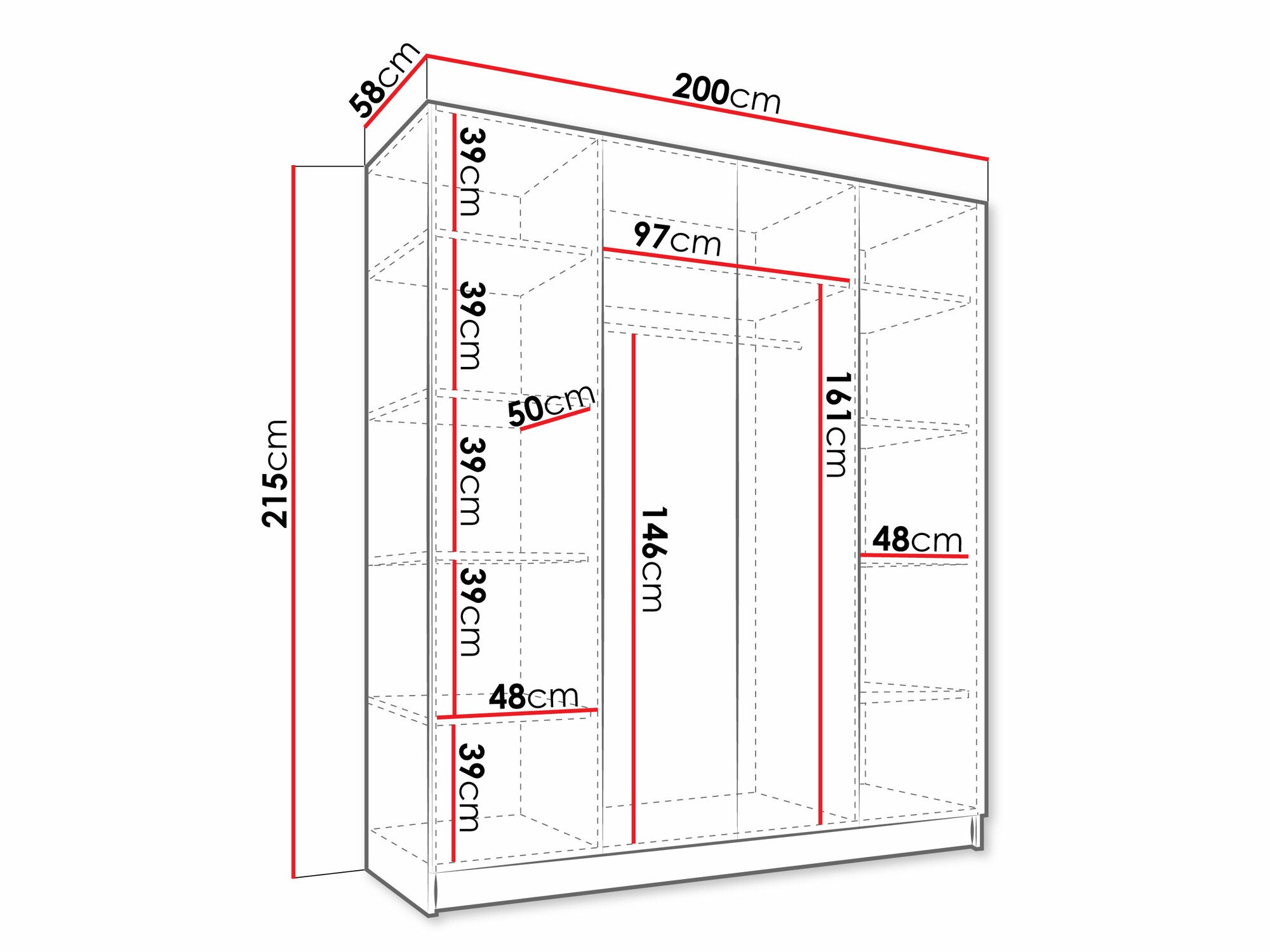 Armoire Closico 192 (Cachemire + Doré)
