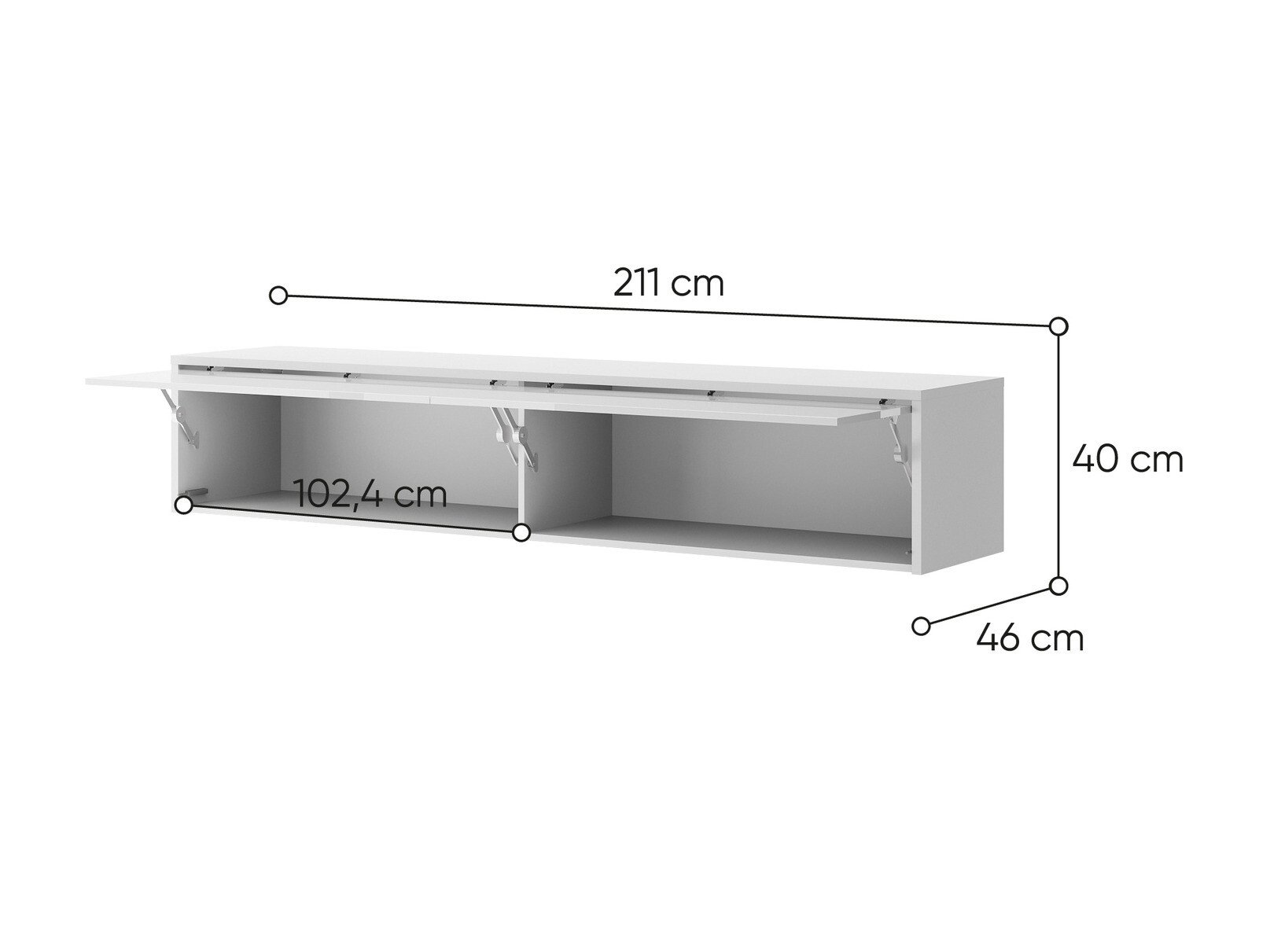 Armoire murale Concept Pro Lenart (Blanc brillant + Blanc)