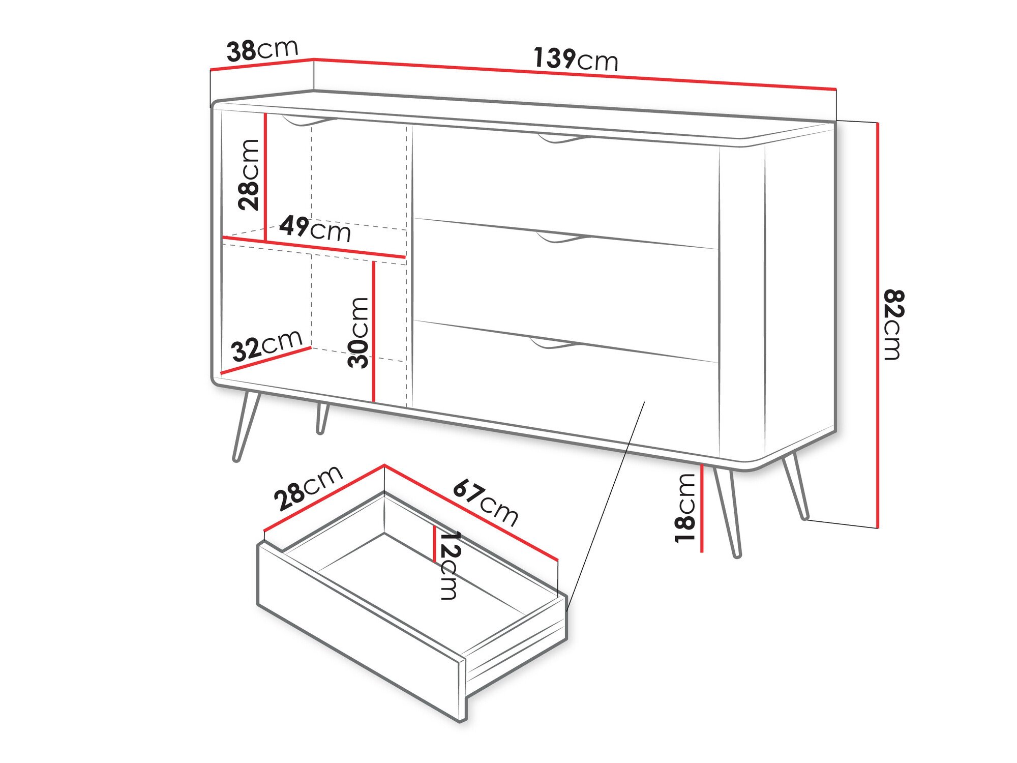 Commode Versoe 100 (Beige)