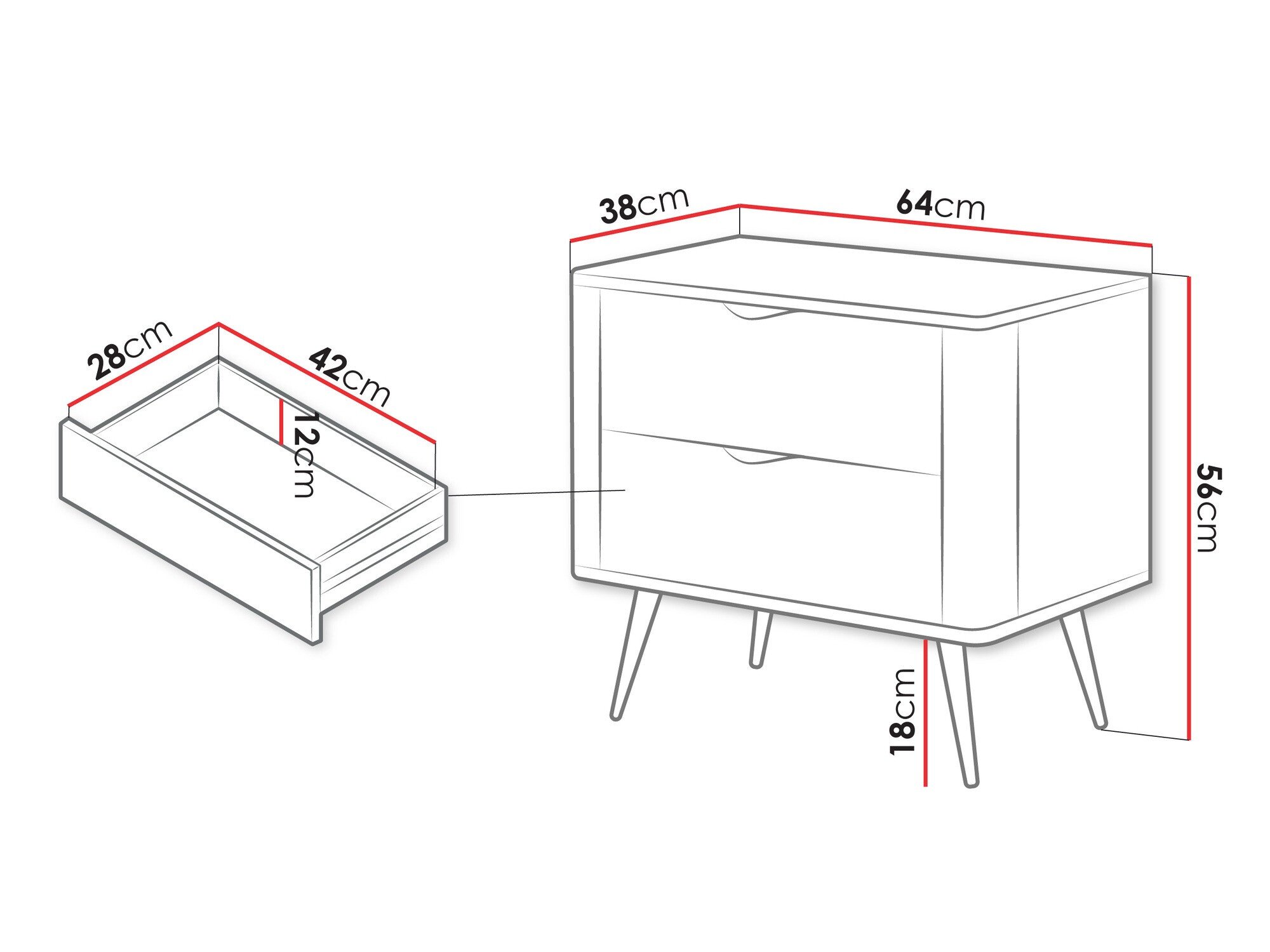 Table de chevet Versoe 106 (Graphite)