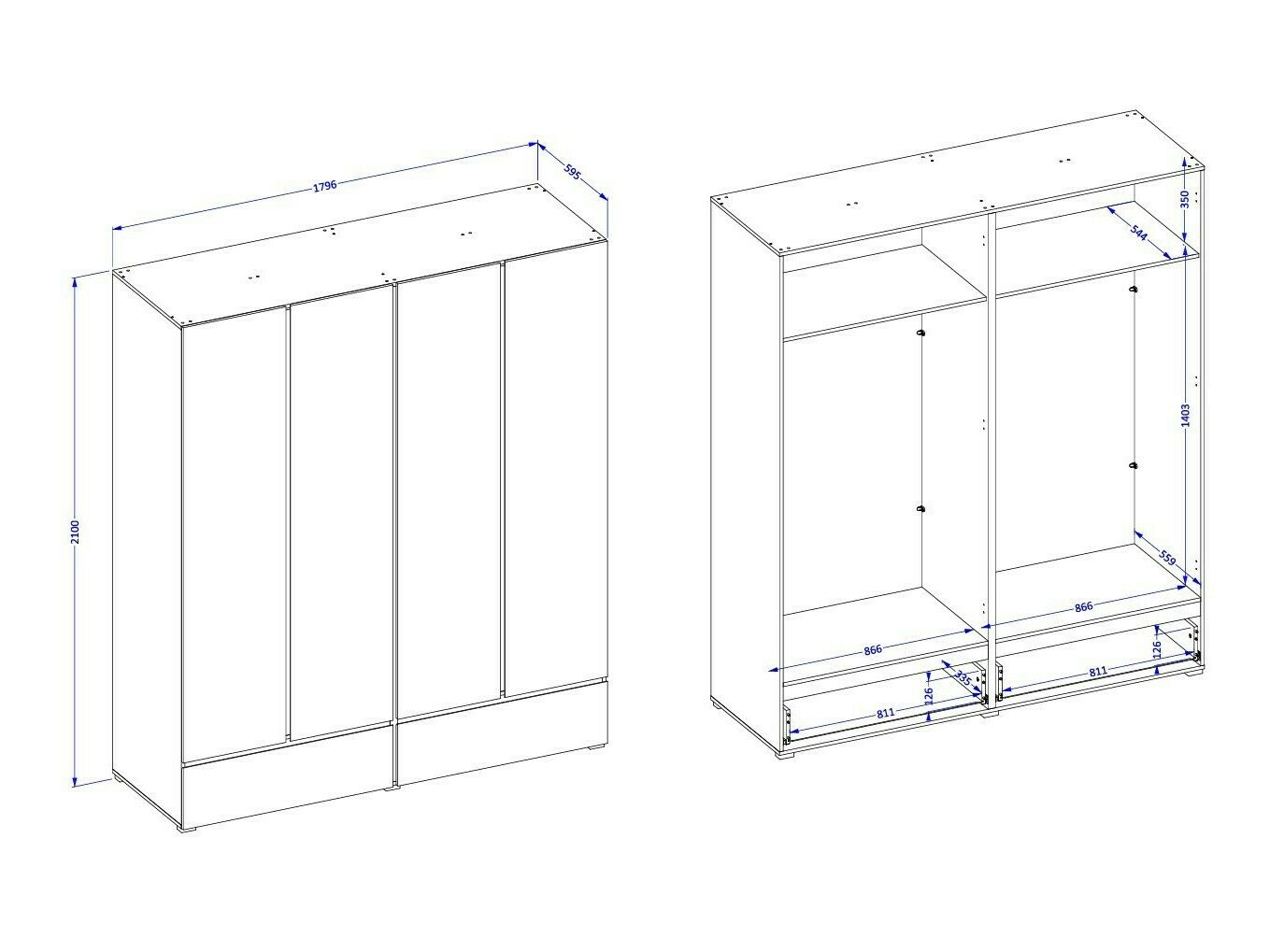Armoire Alfere 119 (Blanc)