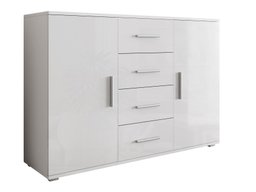 Commode Charlotte 118 (Blanc + Blanc brillant)