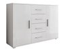 Commode Charlotte 118 (Blanc + Blanc brillant)