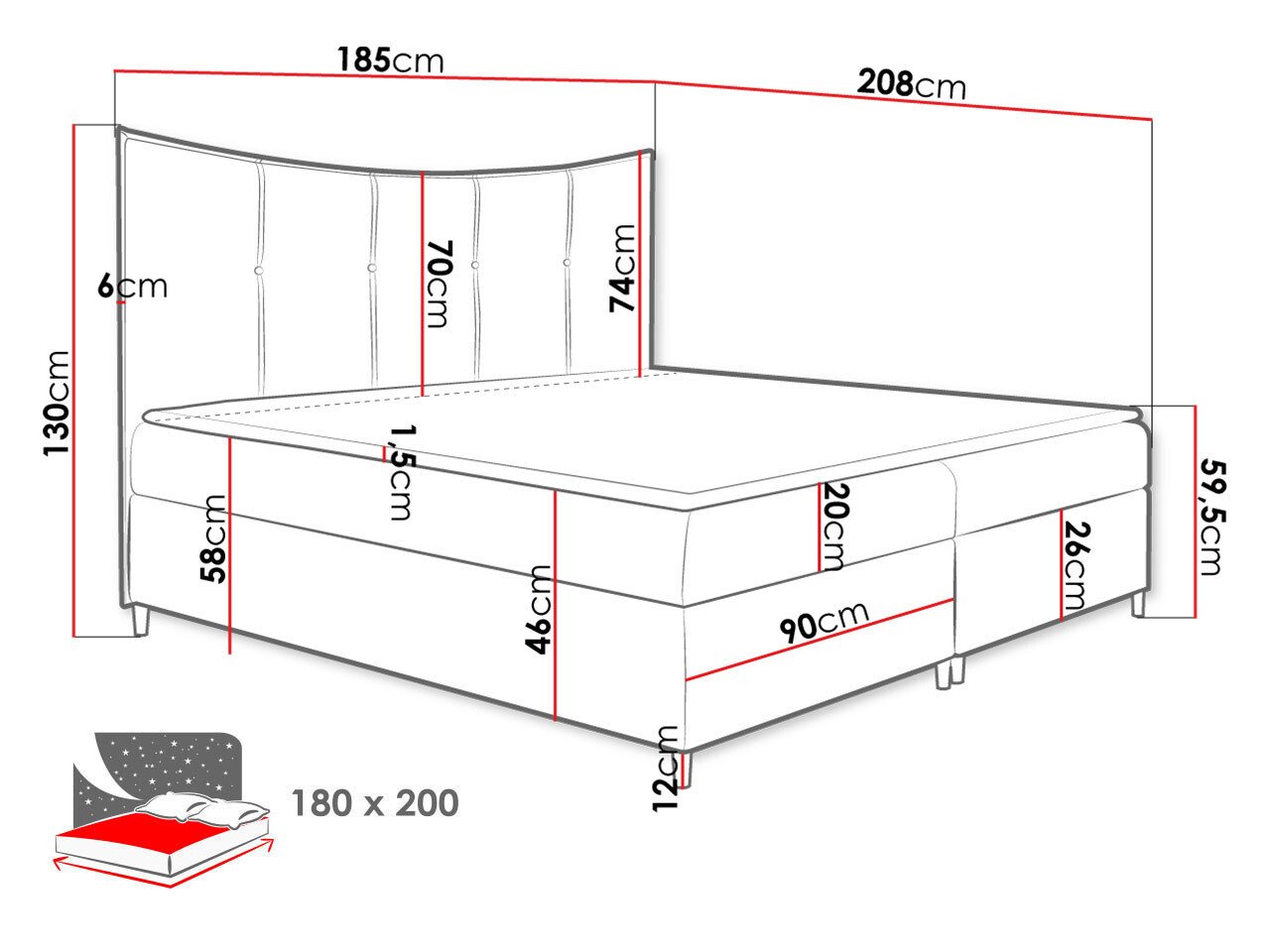 Lit boxspring Fons I (Fresh 1)