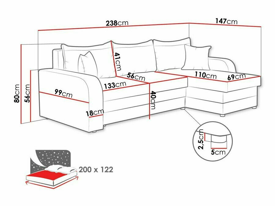 Canapé d'angle Comfivo 203 (Poso 14)