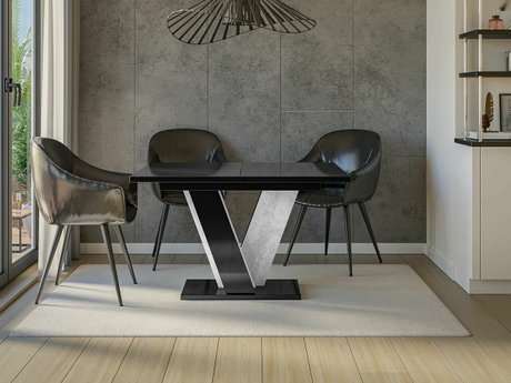 Table Goodyear 125 (Noir brillant + Béton)