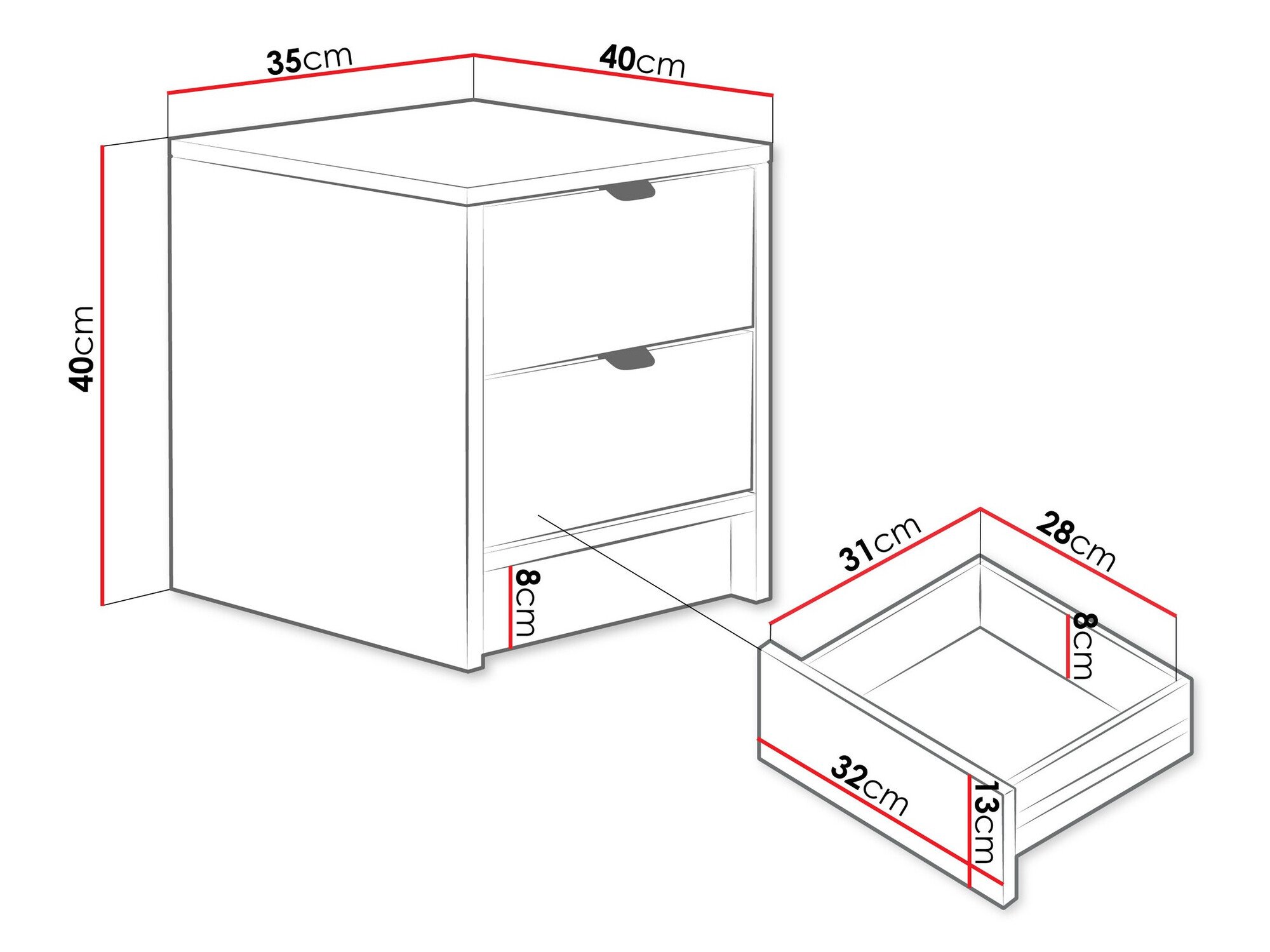 Table de chevet Comfivo Papilio (Beige)
